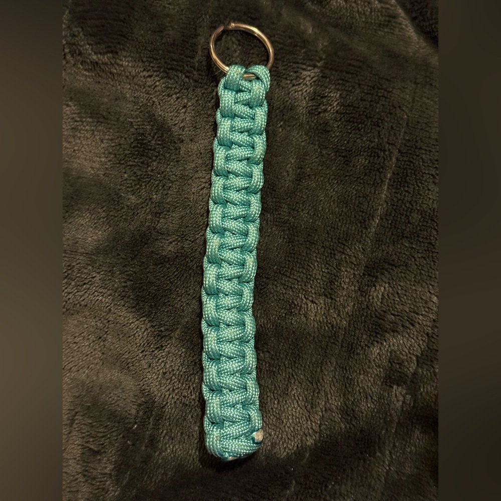 HANDMADE by Me Teal Braided Keychain
